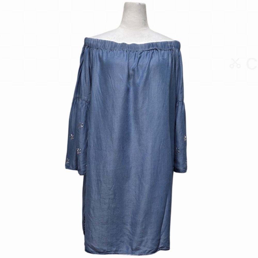 Michael Kors Chambray Off-Shoulder Top Size Extra Large